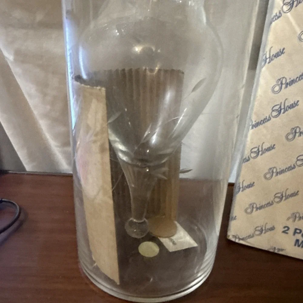 princess house 2 piece crystal vase new in box